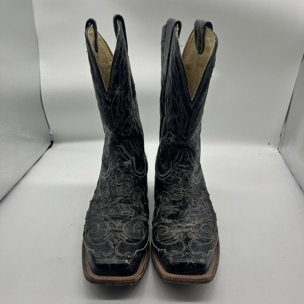 Corral Vintage Python Inlay Men’s Western Boot 9.5 Black - Picture 2 of 13